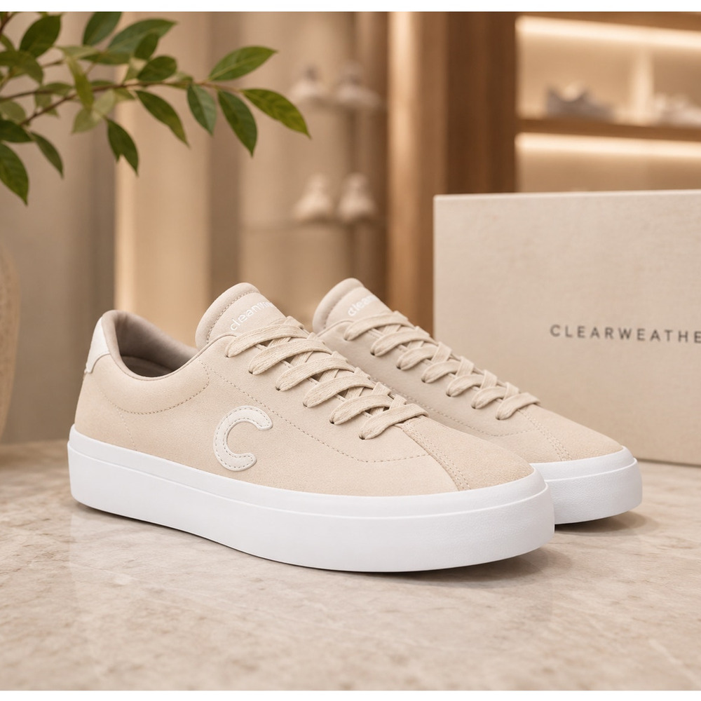 Clearweather Jet Stream Bone Leather Suede Sneakers Men’s 11.5 NIB